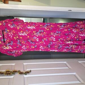 Woman Within Pink Floral Dress